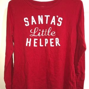 red and white christmas long sleeve t-shirt
